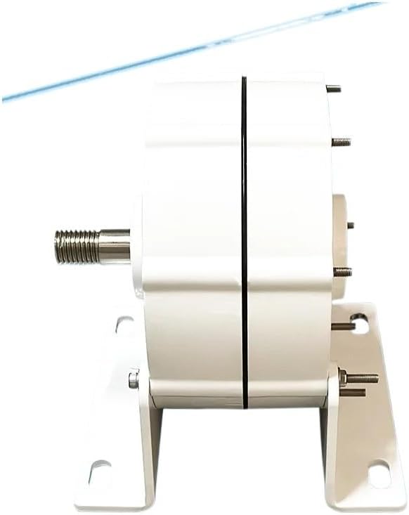 Electric Generator 2KW Low Speeds 48V 24V 12V 3 Phase Gearless Permanent Magnet AC Alternators for Wind Water Turbine Home Use Industrial Energy(with Base,Double Shaft_24V)