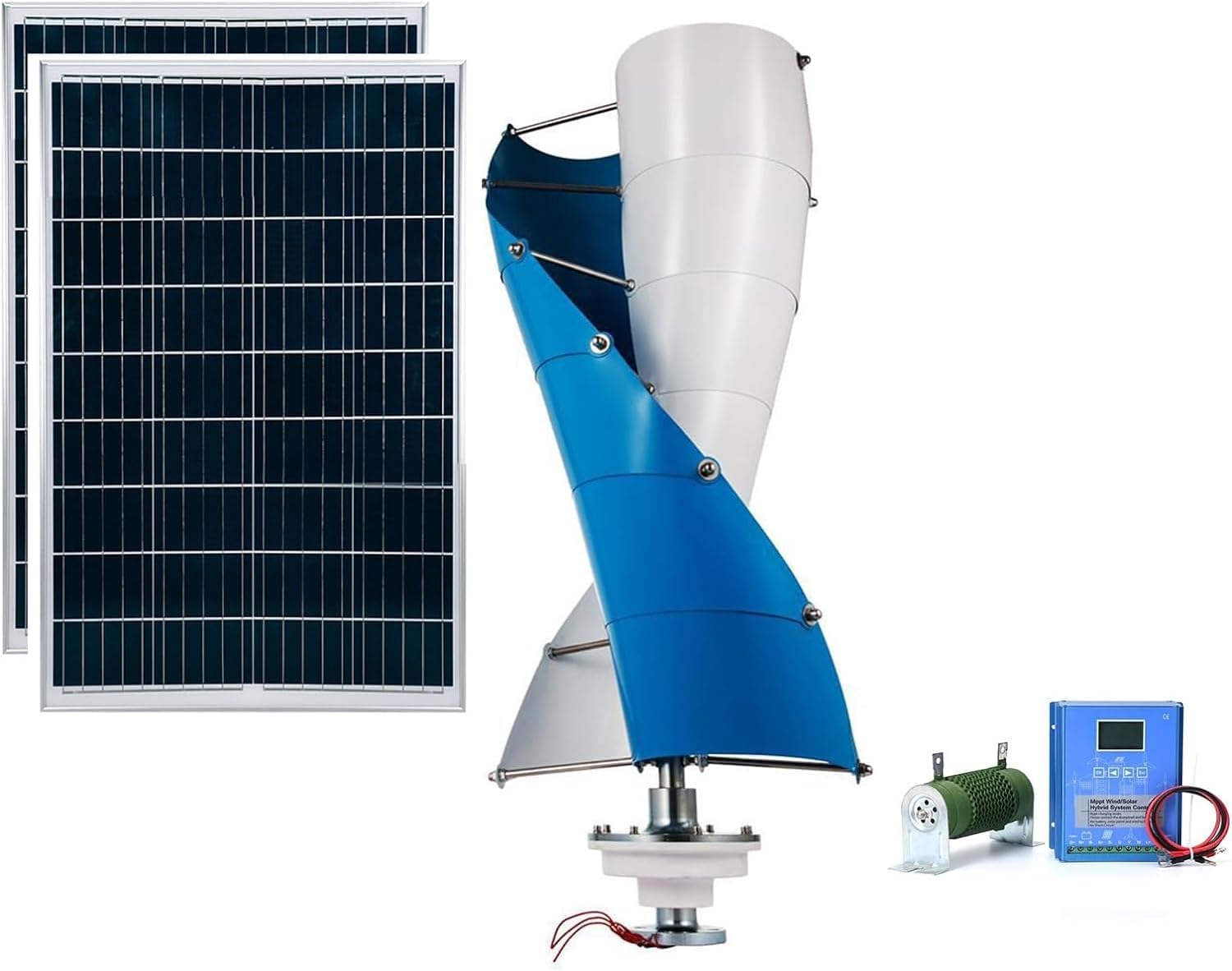 CHRISK 5000W Wind Turbine Generator Kit with Controller Solar Panels Vertical Axis Wind Turbine Generator Home Wind and Solar Hybrid System