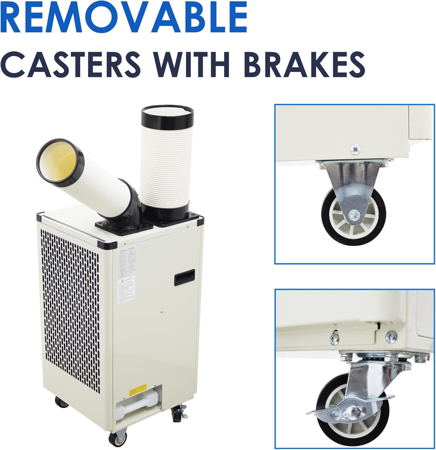 Portable Air Conditioner 9180 BTU Industrial Spot Cooler Air Conditioner 350-450m³/h Mobile Outdoor Indoor Cooling Aircon Louver Type 110V 1000W