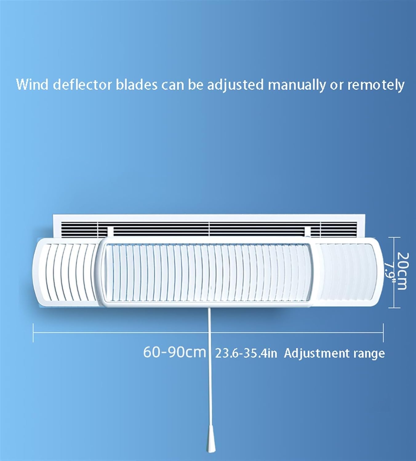 Air conditioning deflector Louvered Type Central AC Air Flow Deflector, Adjustable Air Conditioner Deflector, Air Wing Air Cooled/Hot Baffle Wind Direction Windshield for Home
