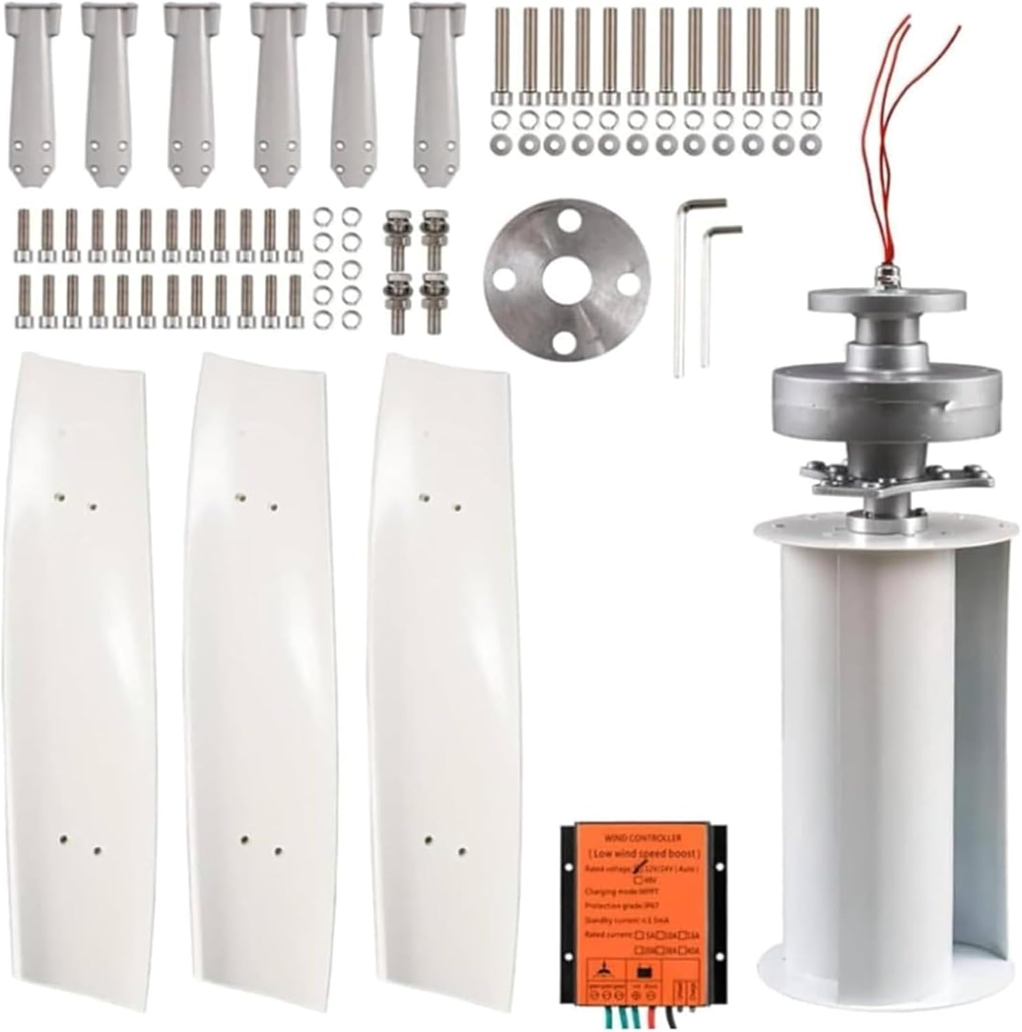 Upgraded 10000W/12000W Vertical Wind Turbine Generator Kit - 12V/24V/48V/220V with MPPT Controller for Hybrid Wind Solar Systems - High Efficiency Renewable Energy Solution