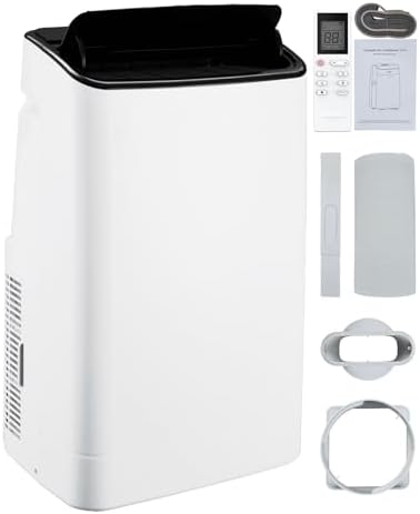 14,000 BTUs Portable Air Conditioner - Cools Up to 700 Sq.Ft, 3-IN-1 Energy Efficient AC Unit with Remote Control & Installation Kits for Large Room, Campervan, Office, Temporary Space