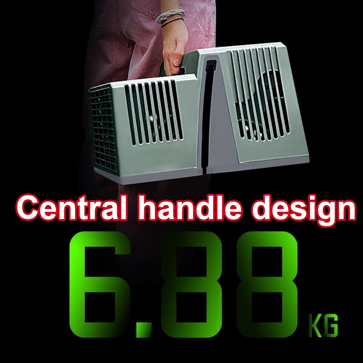 Ductless Portable Air Conditioner Window Kit Wind and Rainproof Air Cooler with Touch Panel and Remote Control 5 Wind Speed Adjustment Top Handle 24v/220v