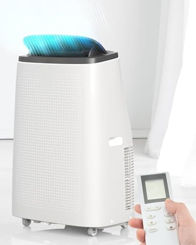 14000 BTU Portable Air Conditioner - 3-in-1 Cooling, Fan & Dehumidifier for Rooms up to 700 Sq.Ft, Remote Control with Smart/Sleep Modes, 3 Speeds, Auto Swing & 24H Timer