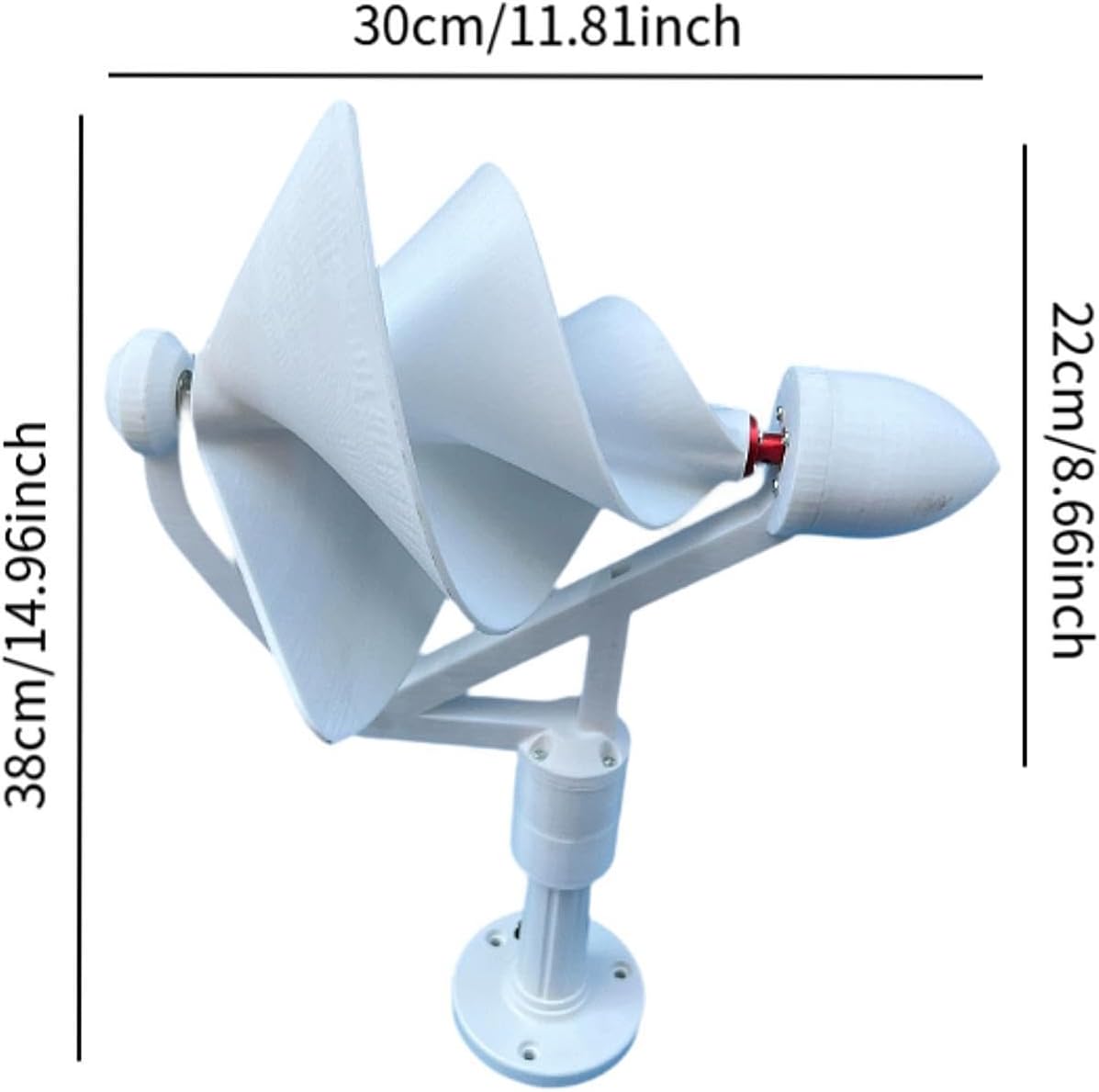 Spiral Wind Turbine Generator 50W, High Efficiency Three Phase Brushless, 11.81x14.96inch, Easy to Install for Home, Outdoor, Boat, Cabin