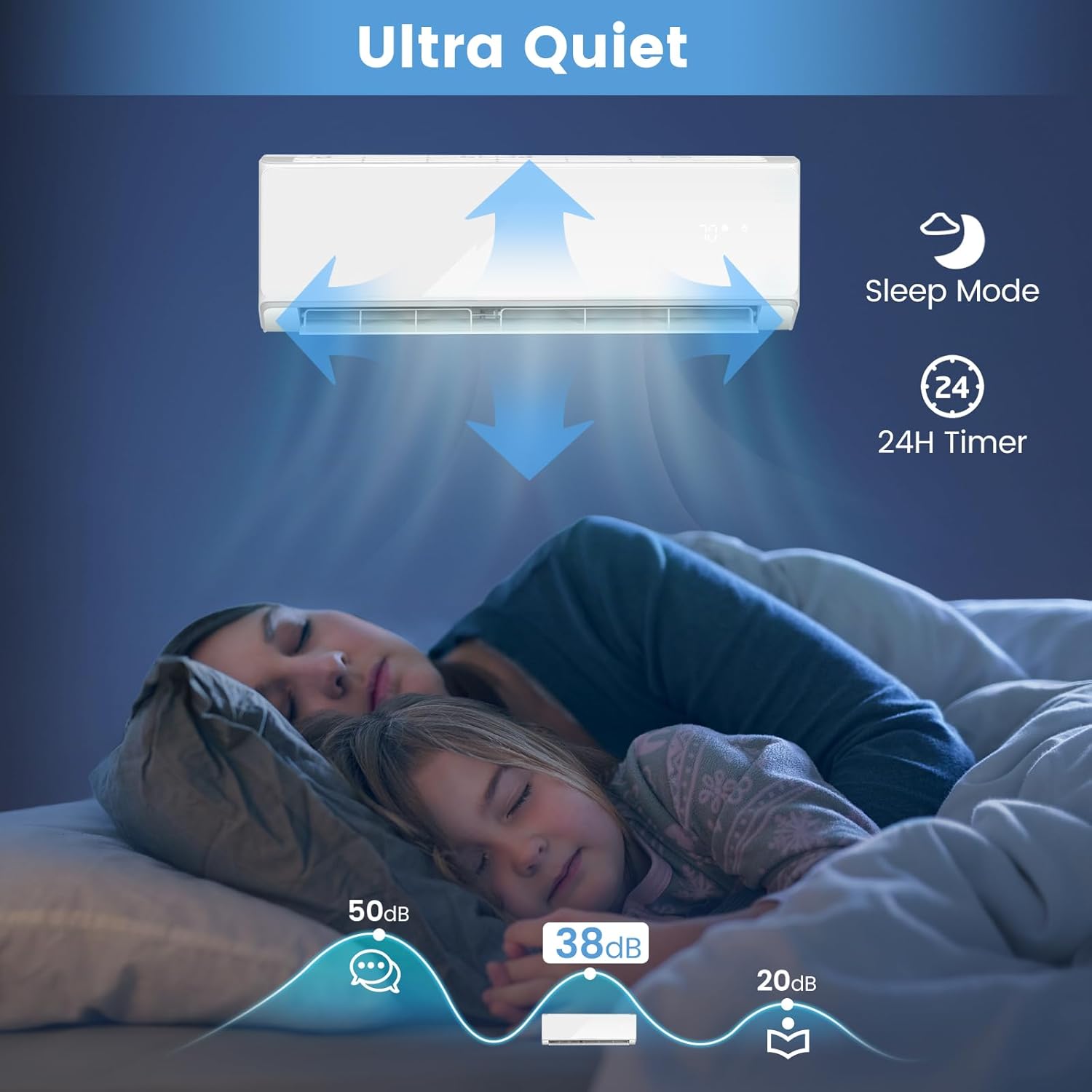 RELAX4LIFE Wifi Enabled Mini Split AC/Heating System, 24000BTU Ductless Air Conditioner & Heater w/Heat Pump, Remote, Cools up to 1500 Sq.Ft, Installation Kit, 21 SEER2 208-230V Inverter Split AC Unit