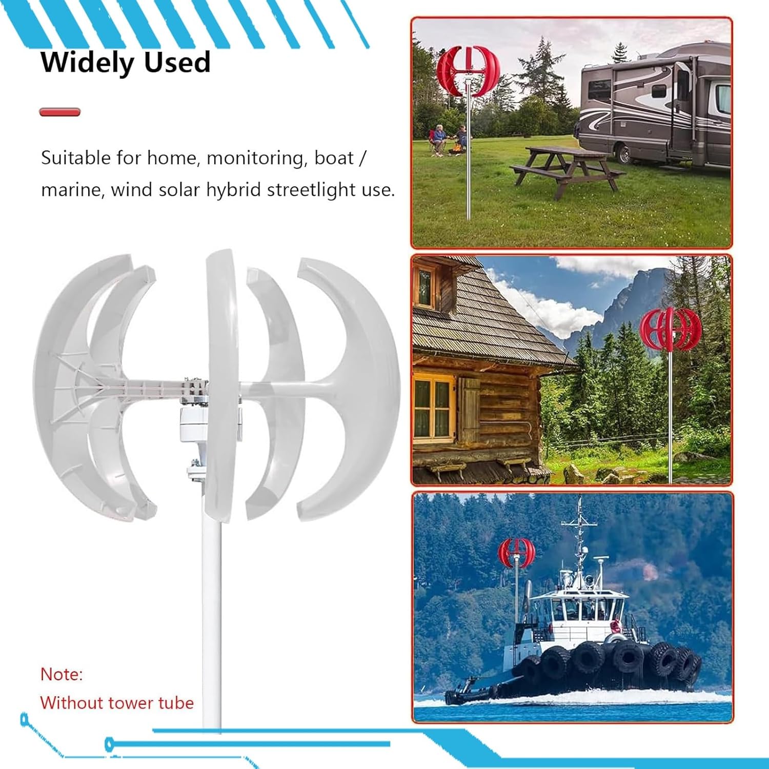 16000W Wind Turbine Generator Kit - 12V/24V/48V Vertical & Horizontal 5-Blade Power System for Home, Boat, Marine, Street Lighting & Monitoring - Eco-Friendly Renewable Energy Solution (Whit