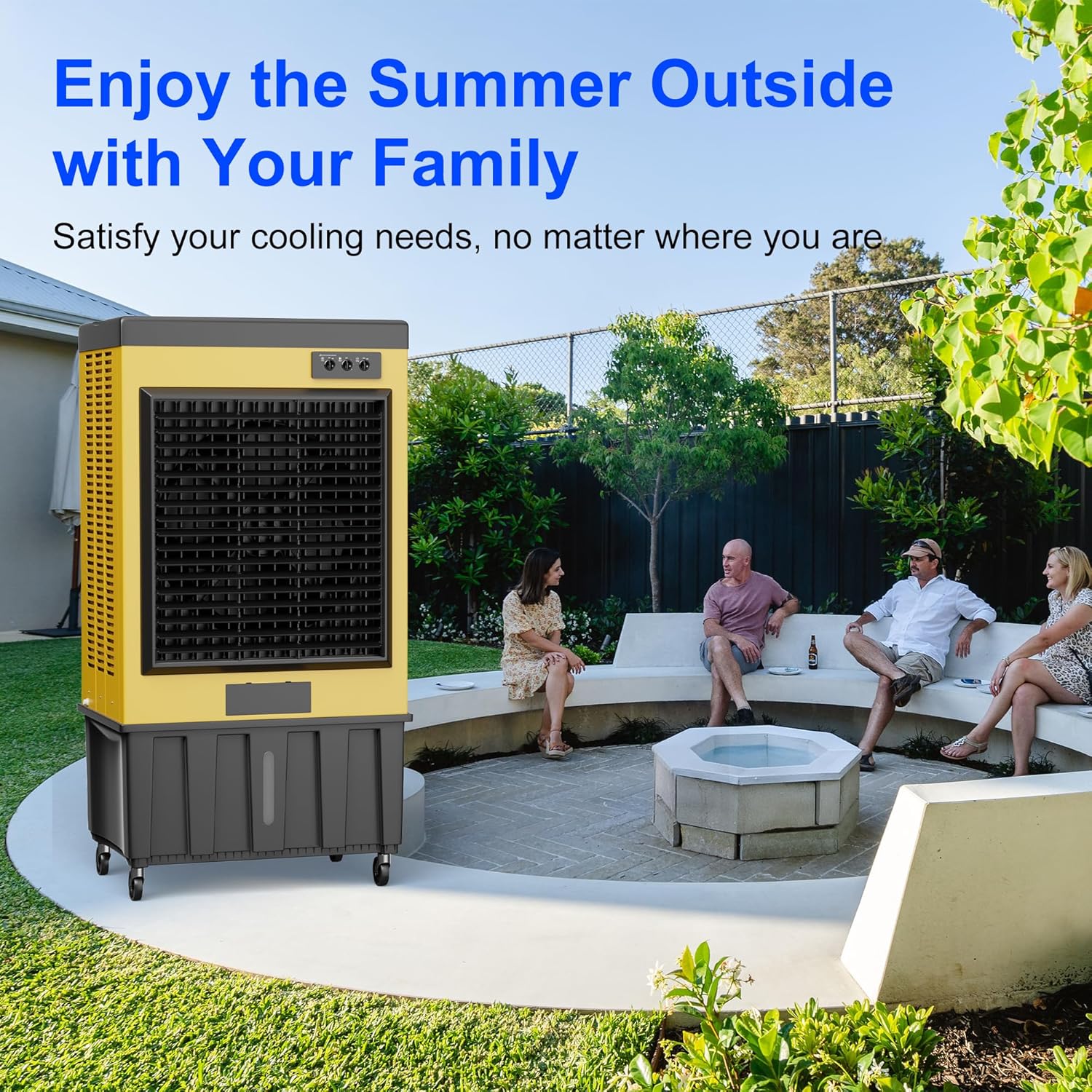 MEPTY 14715CFM Swamp Cooler, Evaporative Air Cooler with Continuous Auto Fill, Portable Evaporative Cooler for Commercial, Industrial, Garage, Patio Use, Outdoor Air Conditioners