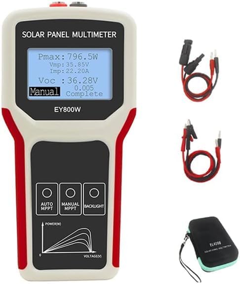 Solar Panel Tester/EY800W Solar Panel Meter/PV Testing Instrument Ultra Open Circuit Voltage Auto/Manual MPPT Clear LCD