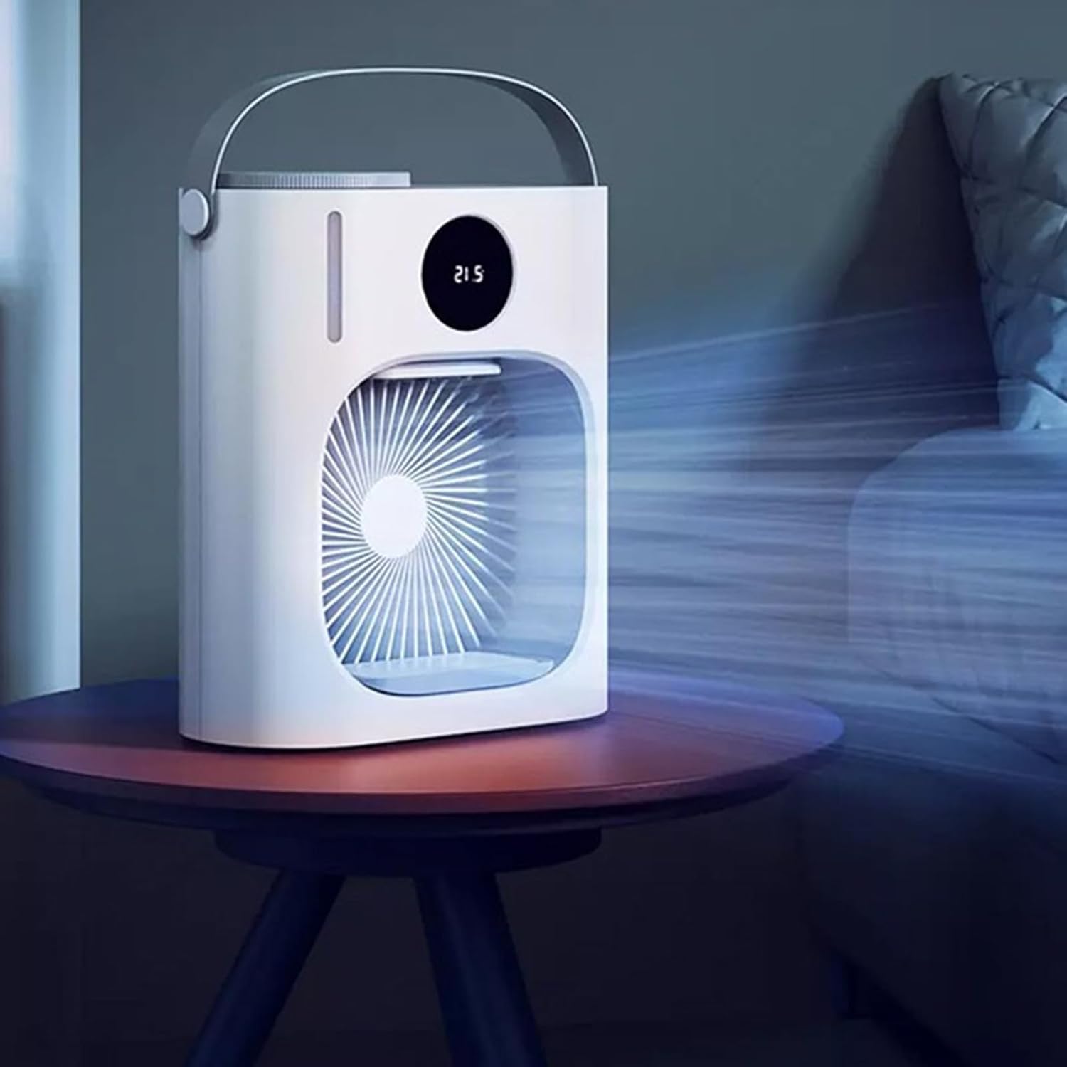 GLOGLOW Mini Air Conditioner, 900ML 3 Speeds Portable Air Cooler with Low Noise Cooling Humidifying, USB Powered for Home Office Indoor Use