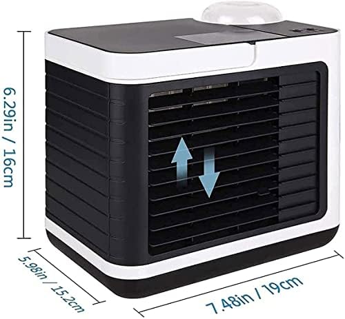 Portable Air Conditioner, Personal Evaporative Cooler & Humidifier, USB Rechargeable Desktop Cooling Fan, for Bedroom,Dorm,Travel (Color : White)