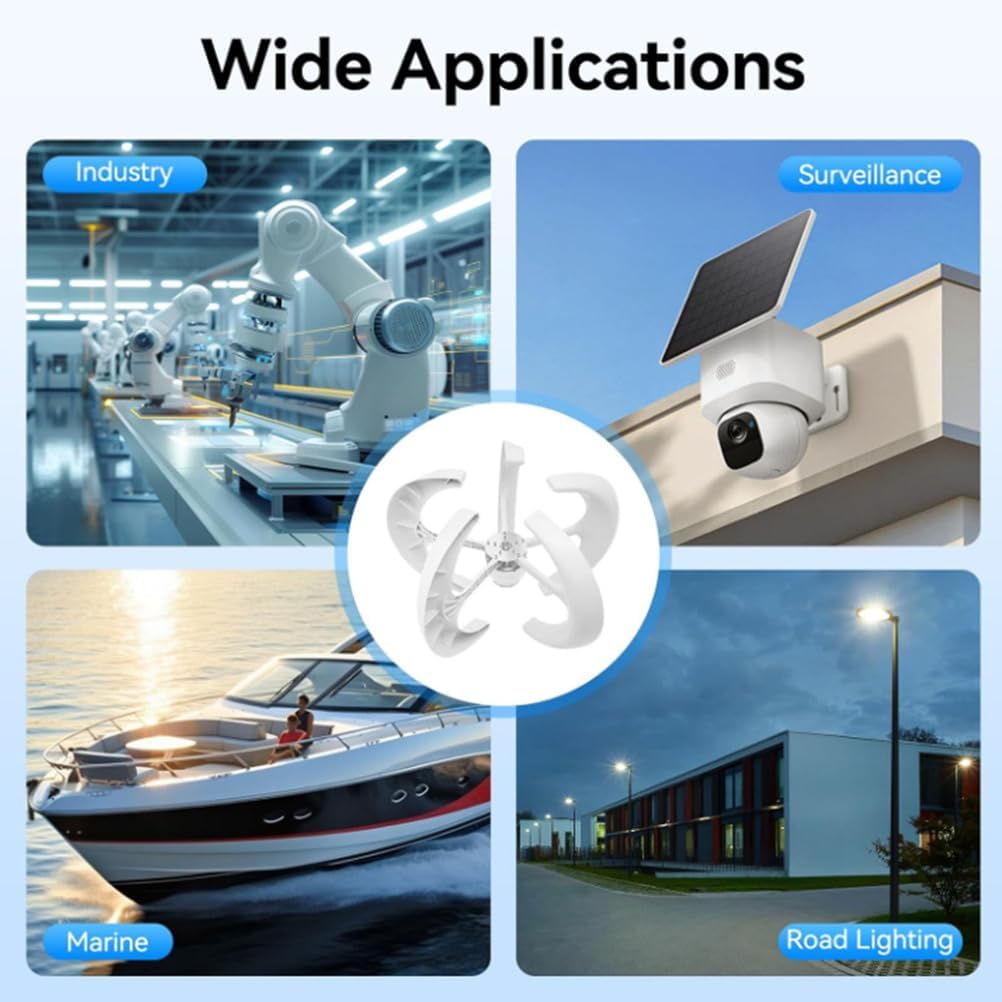 2000W Wind Turbines Generator 12V 24V 48V 220V 5-Blade Vertical Axis Wind Turbines Generator Kit,for Home Hybrids Streetlight Use (White),48V