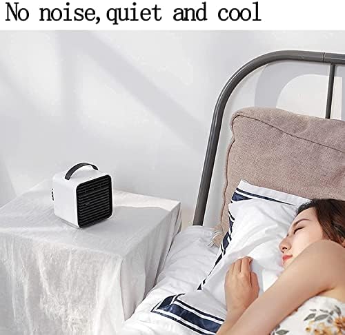 Portable Air Conditioner Fan, Mini Cooler with Large Capacity Water Tank and Fast Cooling Fan USB for Home, Office (Color : White)