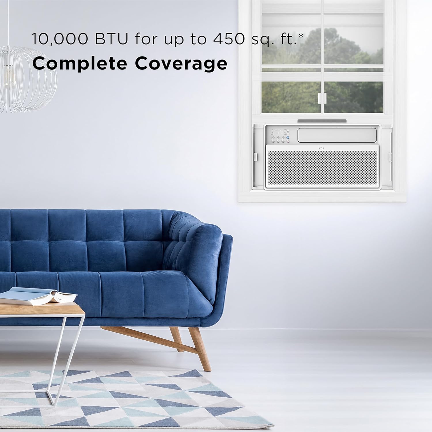 TCL 10,000 BTU Q-Series Smart Inverter Window AC, 115V, Inverter AC for Rooms up to 450-Sq. Ft., Ultra-Quiet, 38% Energy Saving, EZ Install, Open-able Window, Works with Alexa and Google Assistant