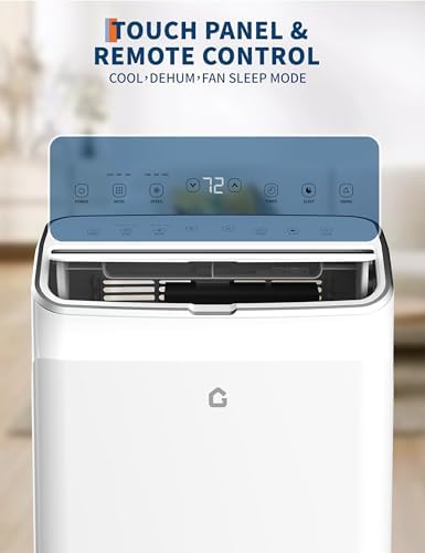 14,000 BTU Portable Air Conditioner, 3 in-1 Standing AC Unit with Dehumidifier and Fan, Remote and LED Touch Panel, Sleep Mode, Window Kit, Cools up to 750 Sq.Ft., Quiet Operation, White Top