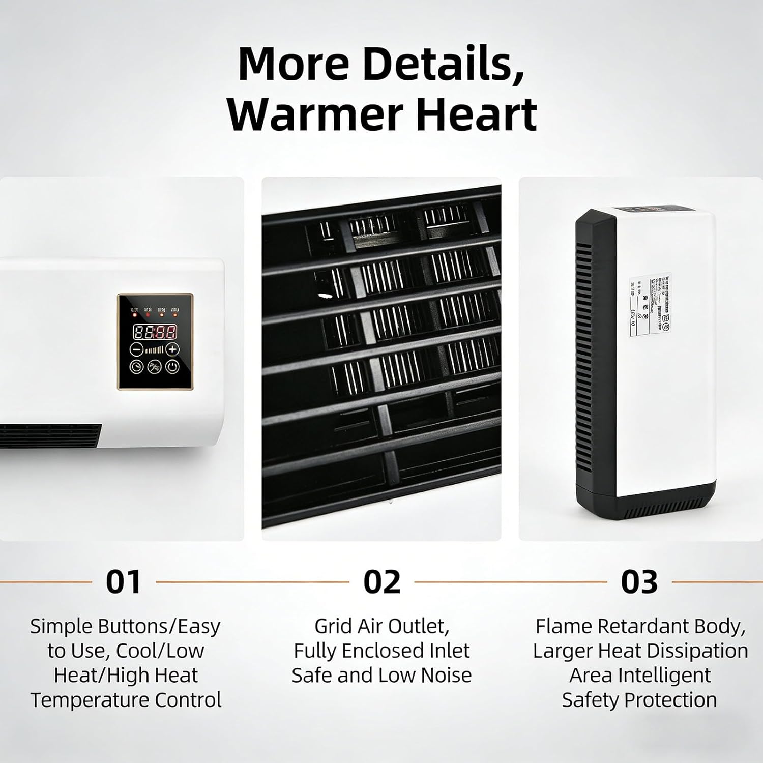 1800W Wall Air Conditioner Wall Mounted Mini AC Unit for Bedroom 2 In 1 Smart Ac Heater with Remote Control, Portable Heater and Fan Combo for RV, Garage, Nursery Heating and Cooling(White)