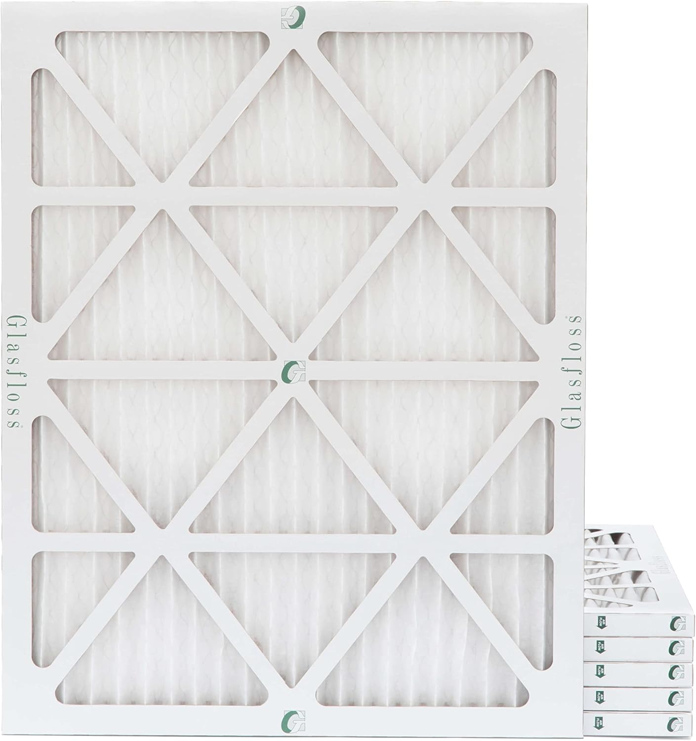 Glasfloss 16x20x1 MERV 10 AC & Furnace Air Filters. Box of 6. Actual Size: 15-1/2 x 19-1/2 x 7/8