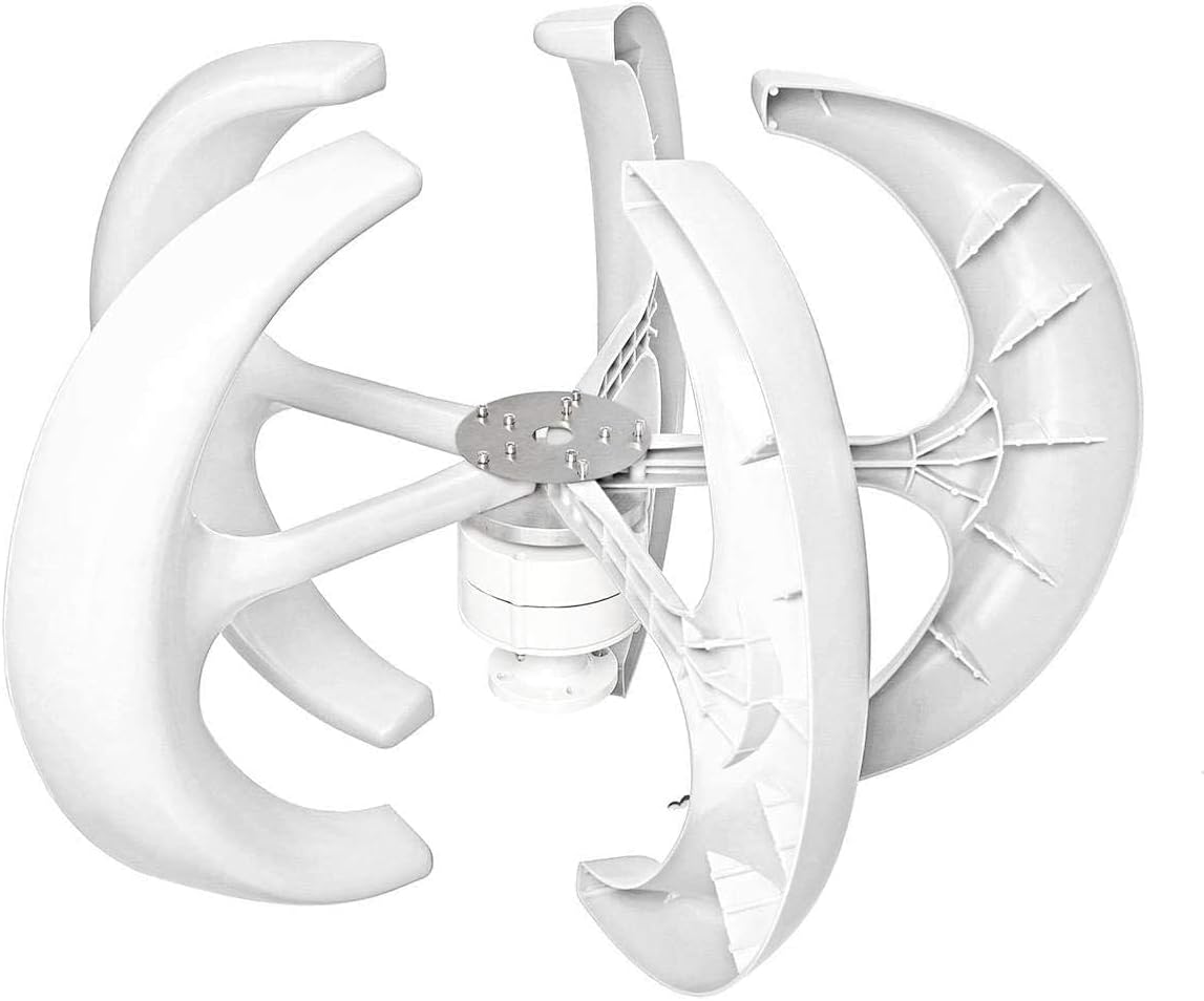 8000W Wind Turbine 5 Blade Wind Vertical Axis Generator +3 Phase AC Permanent Magnet Generator Wind Turbine Kit with Controller for Hybrid Wind Solar System