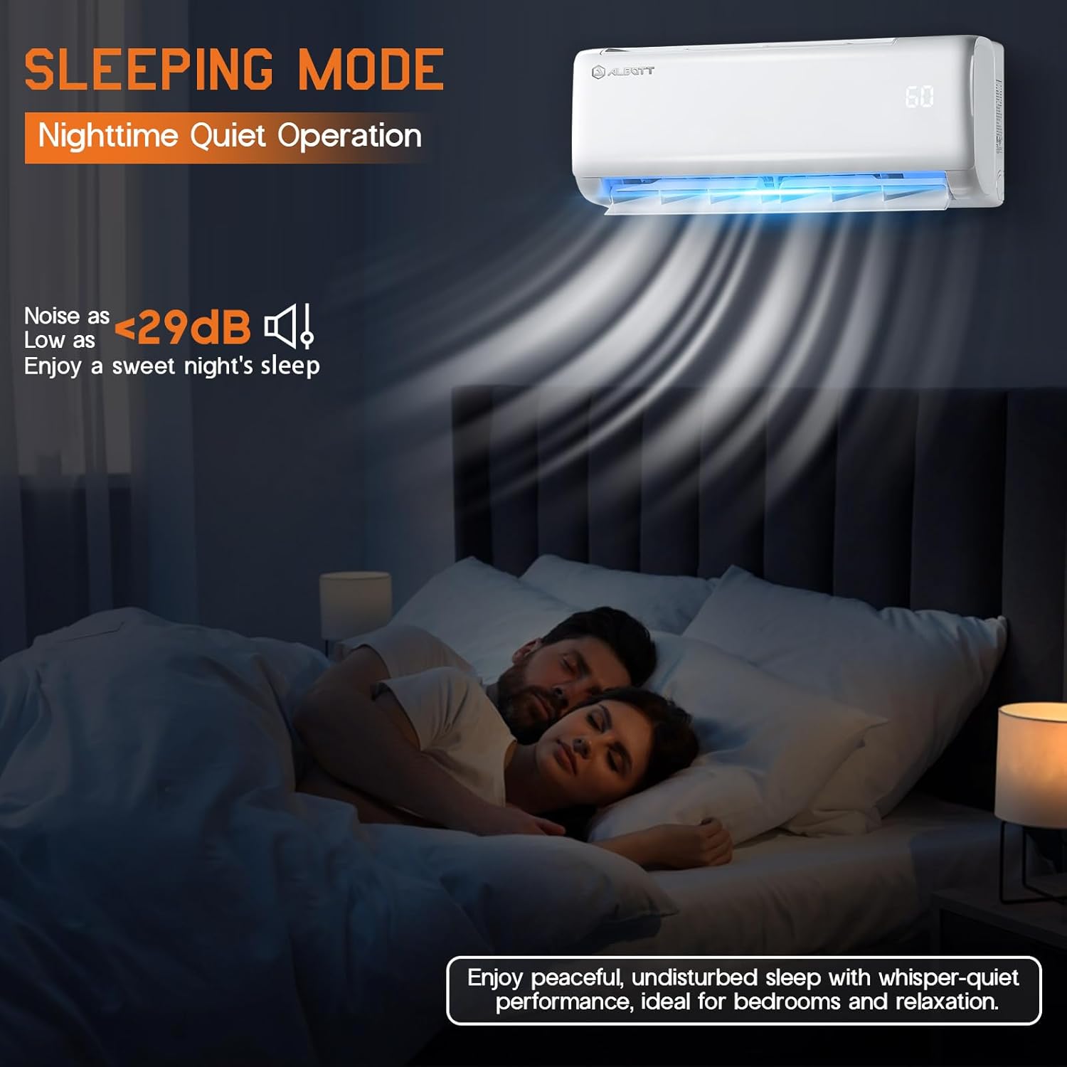 Albott 9100 BTU Mini Split Air Conditioner and Heater, SEER2 20.5, 115V, Inverter Heat Pump AC with Wi-Fi Smart Control, Remote, Alexa Voice Assistant, Self-Cleaning, Cools up to 450 Sq. Ft.