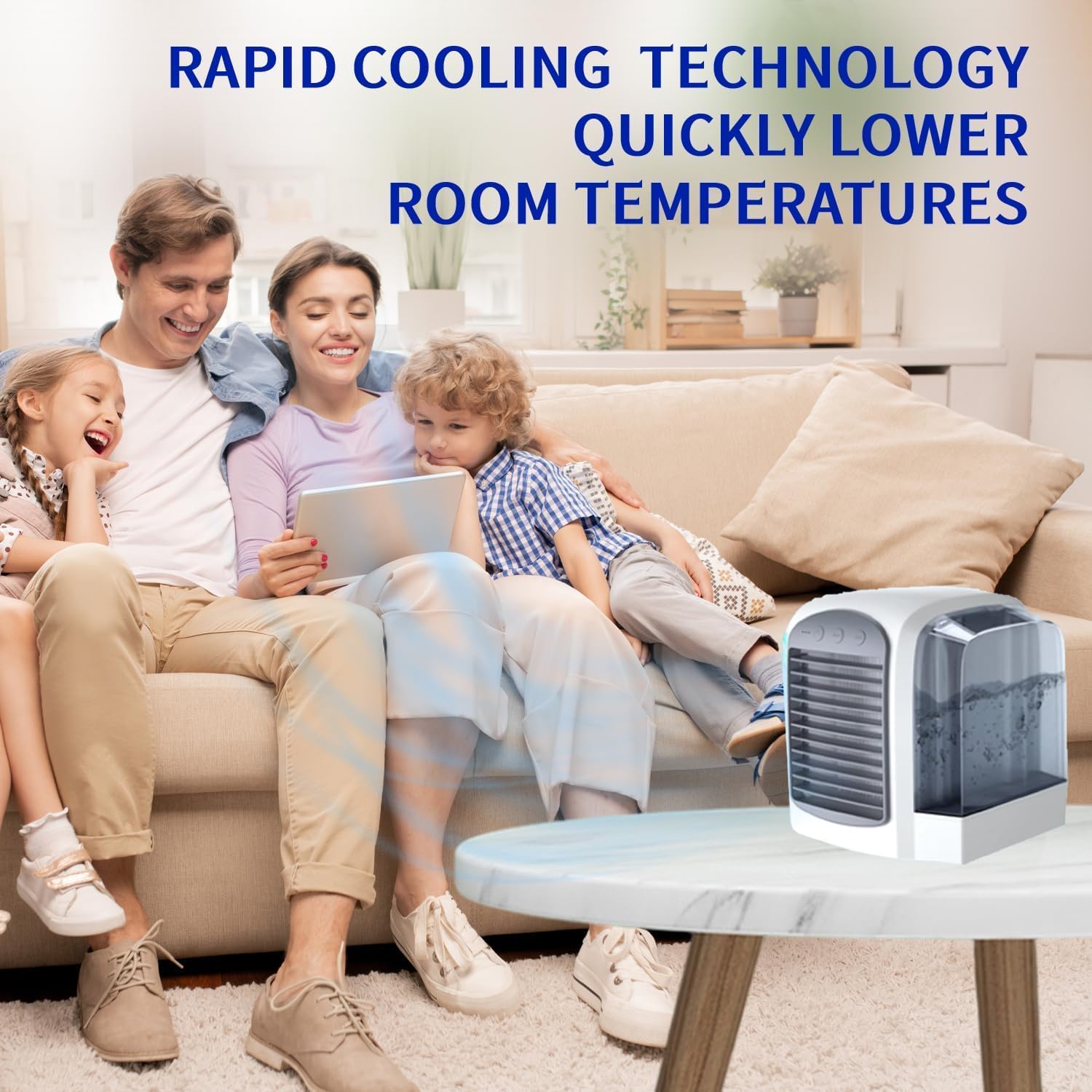 Breeze Box Air Conditioner Fan, 2025 New 4 in 1 Breeze Box Portable Air Conditioner Fan, Fast Cooling with Dynamic Ice Mist Technology for Bedroom Office Home (2pcs)