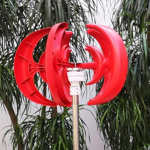 1000W Vertical Axis Wind Turbine Generator | 12V/24V/48V Lantern-Style 5-Blade Kit with Controller | Efficient Power Solution for Roofs, RVs & Streets (Color: 48V)