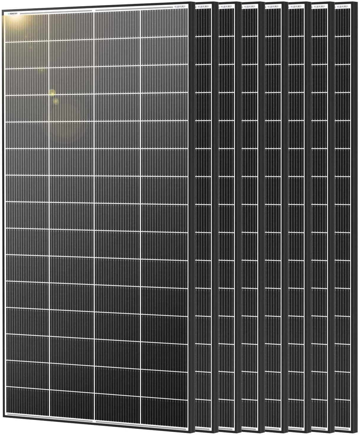 Renogy Solar Panels 2560 Watt, 8PCS 320W Solar Panel, N-Type 18BB Monocrystalline On/Off Grid, 25% Cell Efficiency IP68 Weatherproof Solar Module for 12/24 Volts PV System Homes Rooftop Farm Garden