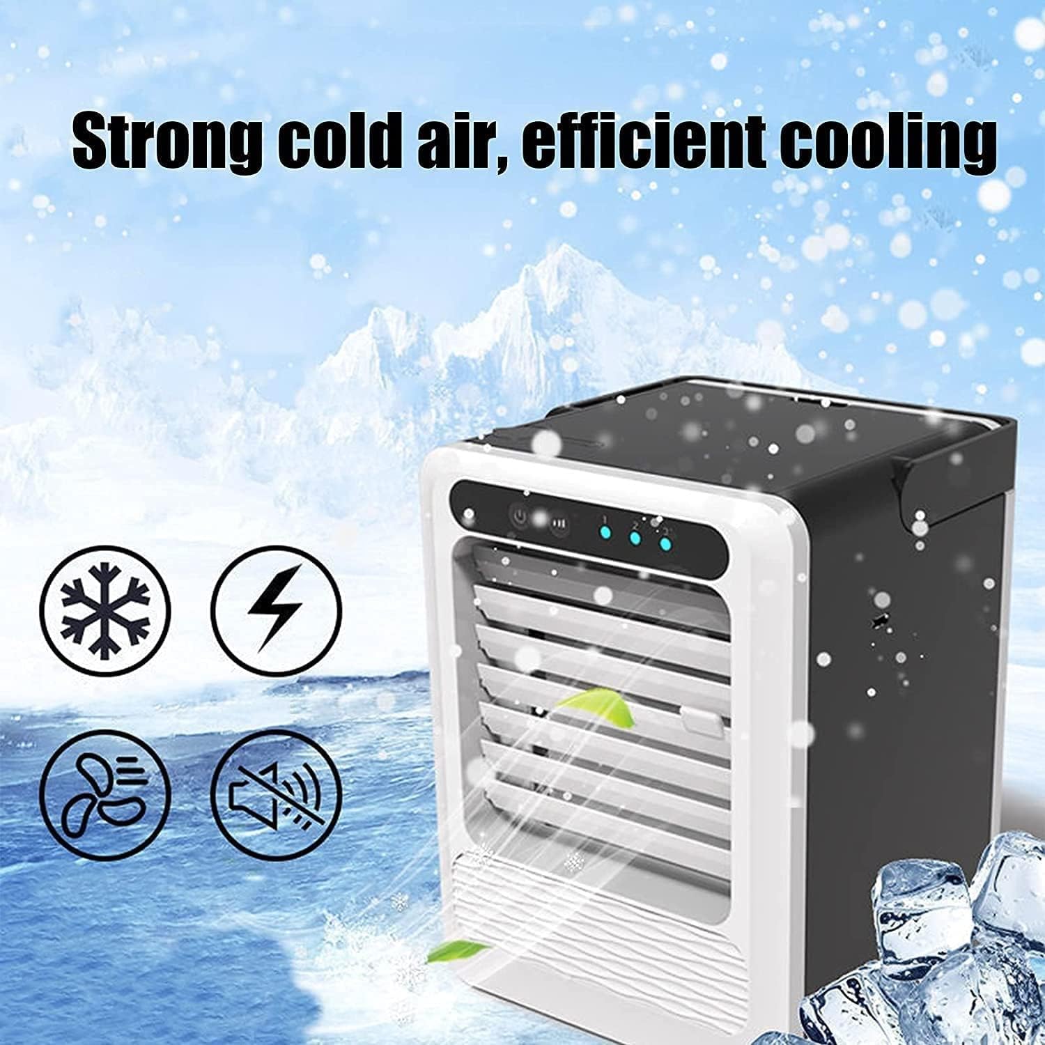 Portable Air Conditioner Cooling Fan 3 Speeds Mini Personal Air Cooler Evaporative USB Desktop Fan for Room Home Office