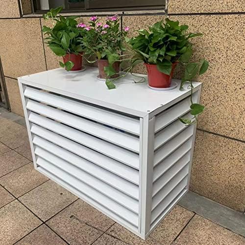 Cover for Outdoor Brown Air Conditioner Fence Screen - Hide Air Con Unit, Plant Display Rack Storage Shelf, Prevent Weeds with Condenser Protective Cover