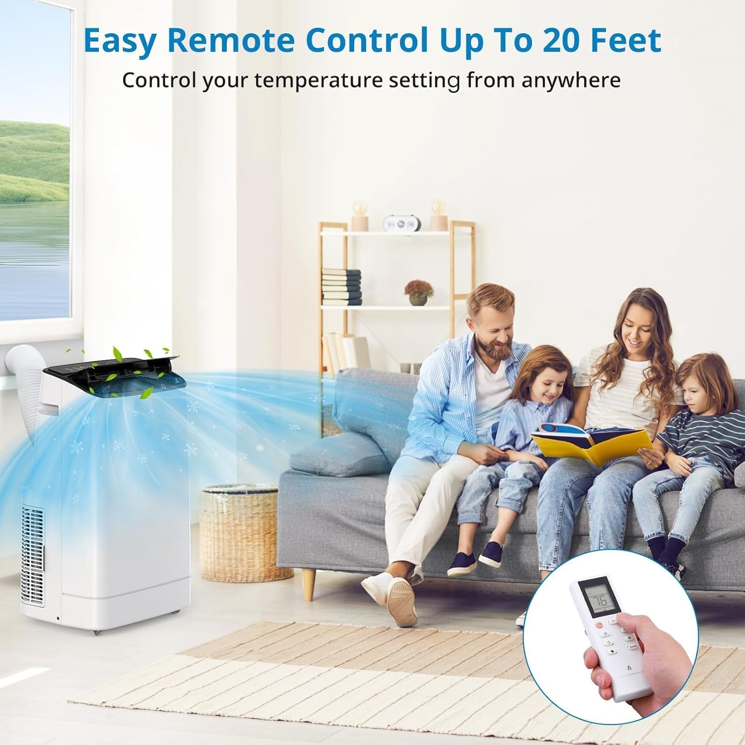 Portable Air Conditioners, 14000 BTU AC Unit for Bedroom, 3 in-1 with Fan & Dehumidifier, Touch/Remote, 24h Timer, Floor AC for Room Indoors