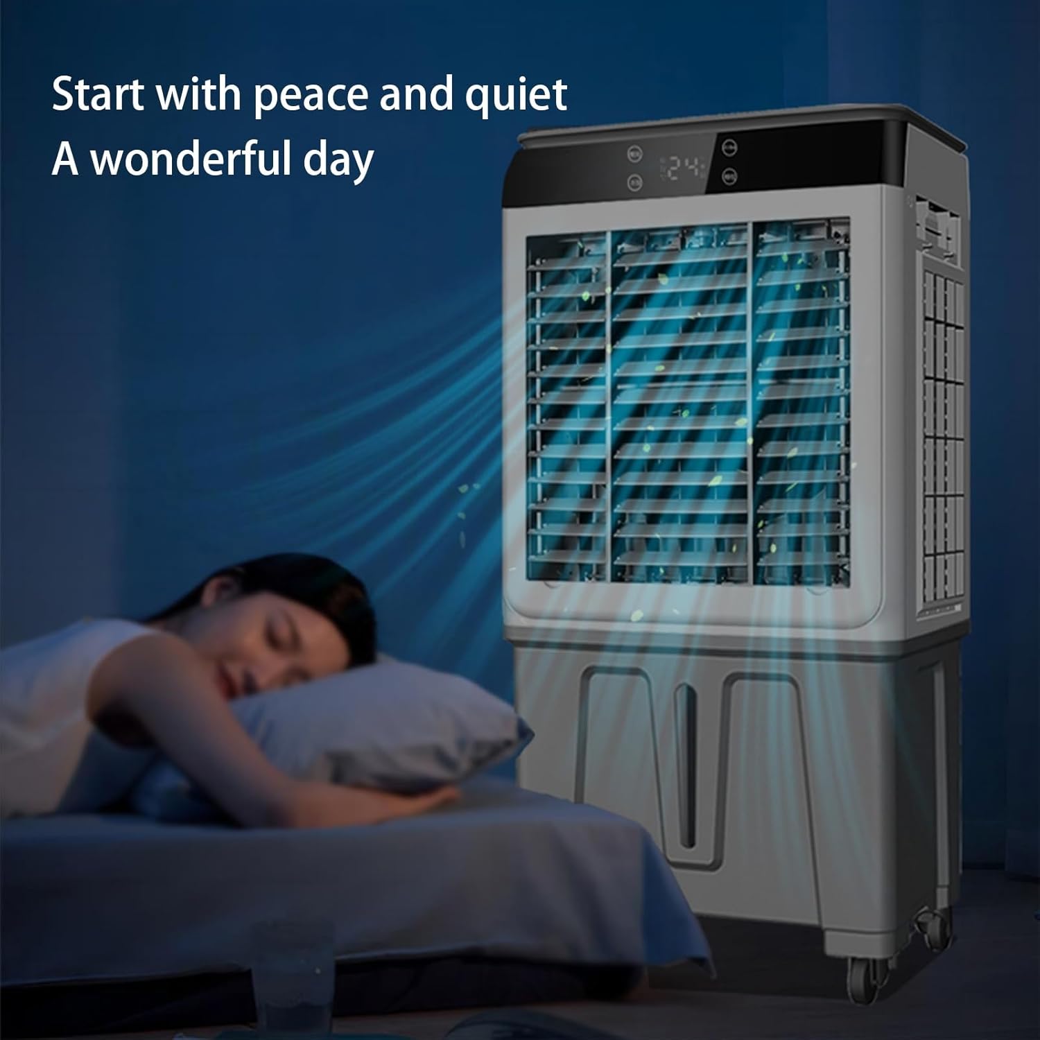 Portable Air Conditioners Fan, Evaporative Air Cooler with 3 Speeds and Water Tank, Quiet Air Cooler for Room Office Garage(47 * 35 * 102cm)