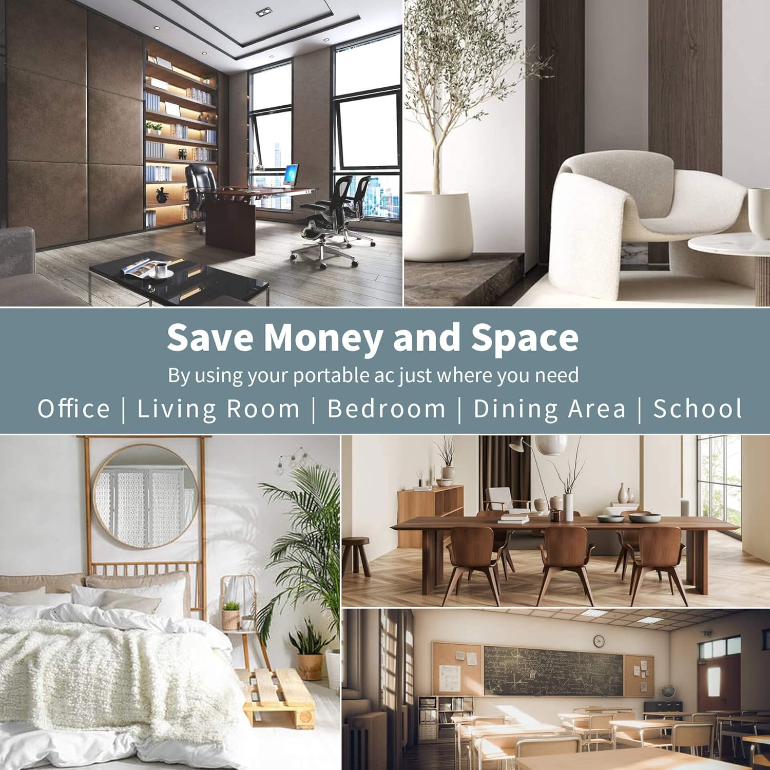 Uhome 2024 New Portable Air Conditioner, 8000 BTU Compact AC Unit with Cooling, Dehumidifier, Fan, Remote Control and Window Mount Kit Included, White