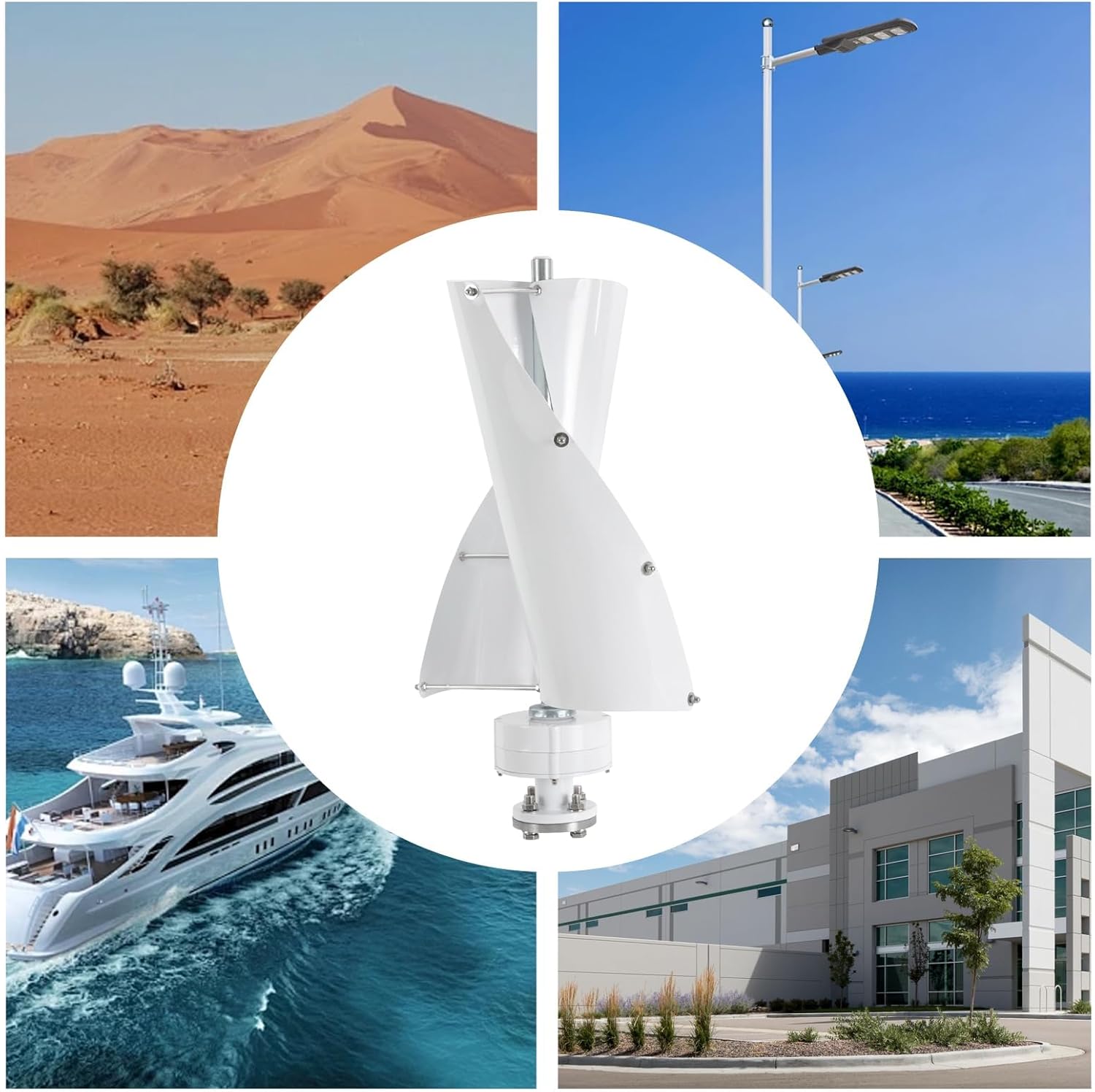 2000W 48V 24V 12V Portable Vertical Wind Power Turbine Generator Kit,Three-Phase AC Permanent Magnet Generators Suitable for Wind and Solar Systems