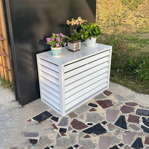 Outdoor Air Conditioning Cover, Aluminum Condenser Protective Cover, Grilles for AC and Heat Pumps, Mini Split Air Conditioner Cover for Outside Units, Freestanding Louvered Space Divider (