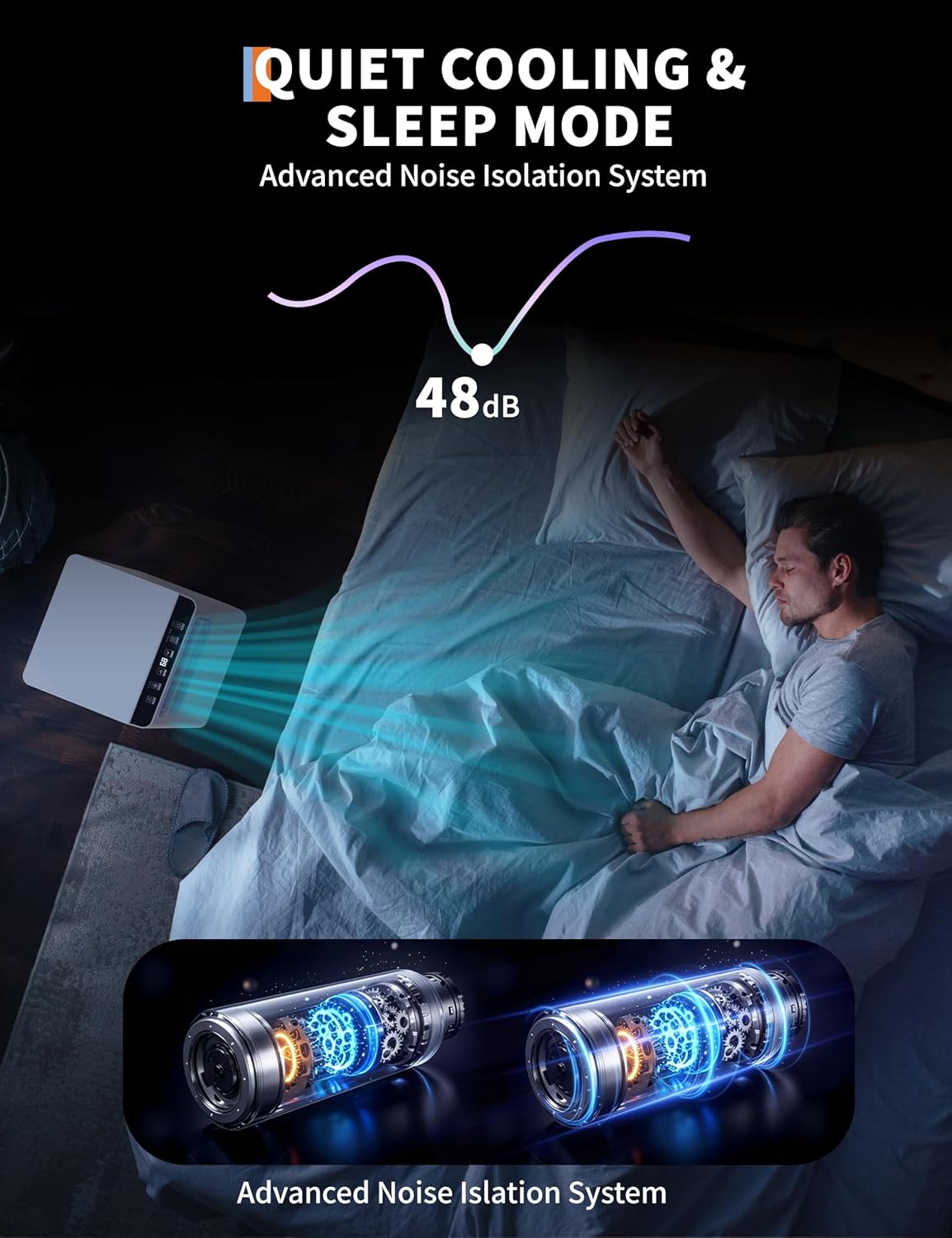 8000 BTU Portable Air Conditioner w/Remote Control Cools rooms up to 350 sq.ft, Quiet & Energy-Efficient AC, Follow Me Function, 24H Programmable Timer, Window Kit, Room AC for Bedrooms