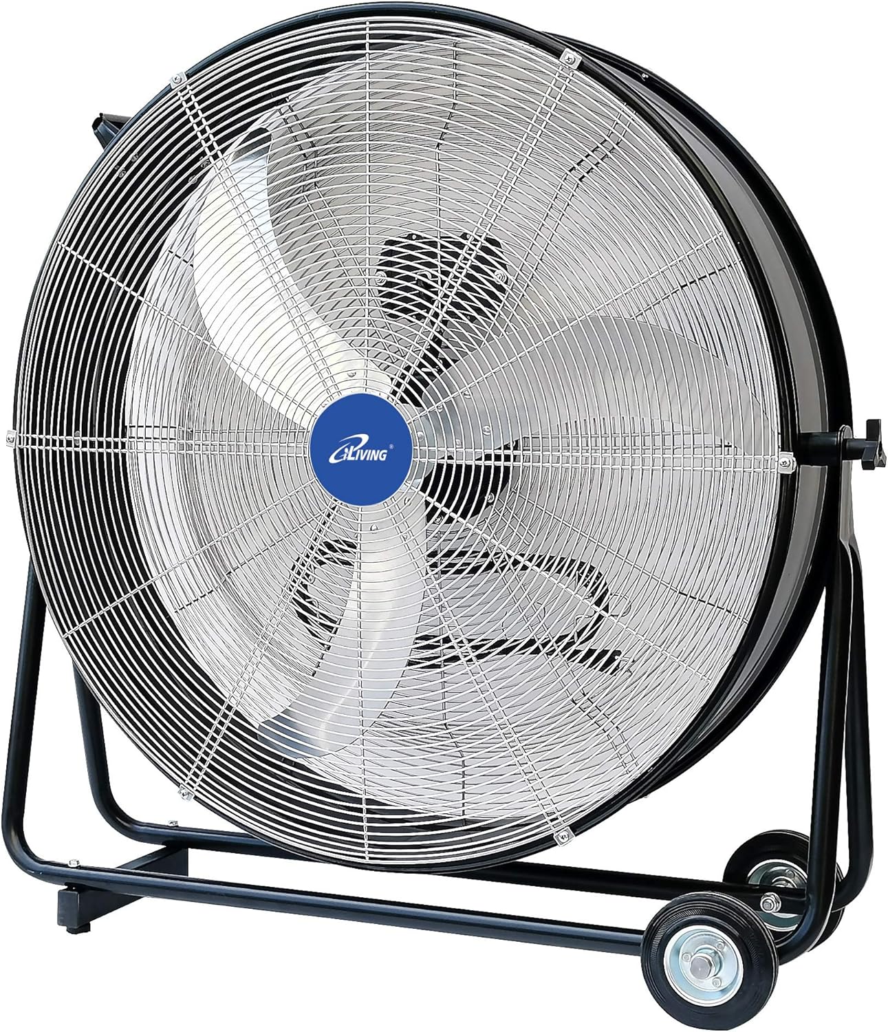 iLIVING 30 Inches High Velocity Drum Fan Industrial, Commercial, Air Circulator for Garage, Shop, Patio, Barn, Greenhouse, Speed Control 8300CFM, UL Listed,Black