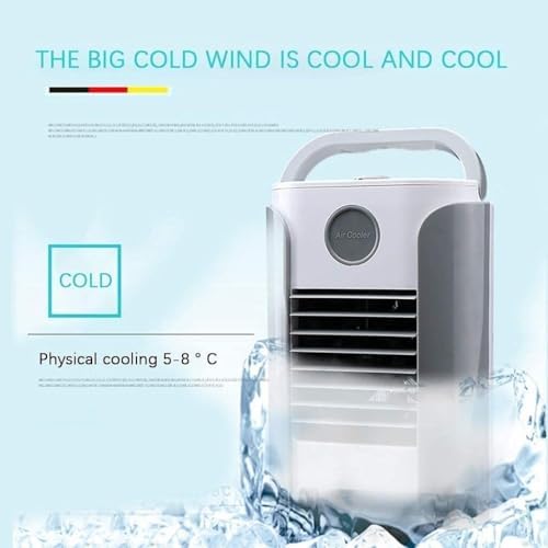 Mini Air Cooler, Portable Mini Air Condition, Personal Air Purifier USB Charging Air Conditioner Fan Refrigerator Air Cooler Nano Fan(Gray)