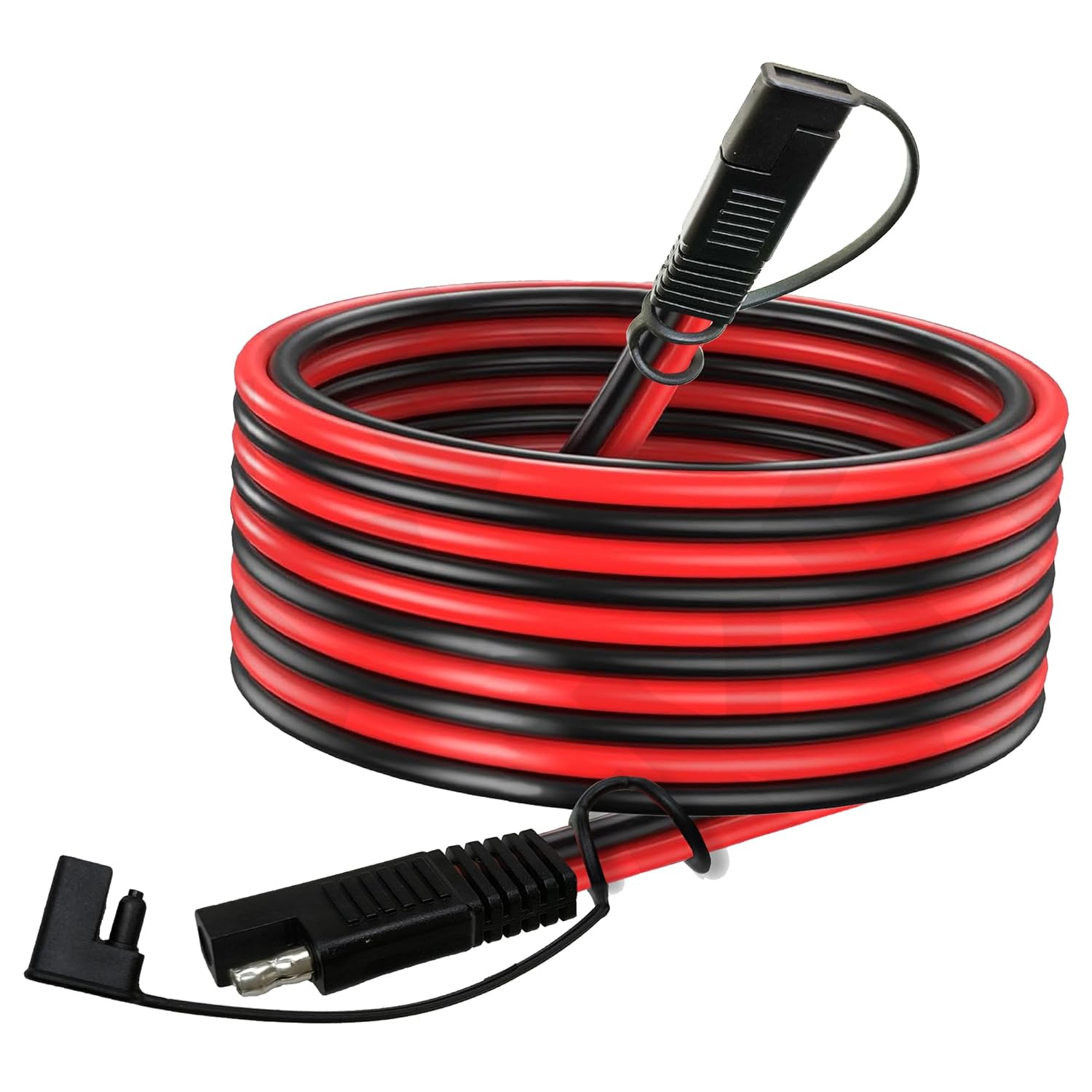 10AWG SAE Extension Cable - 3/6/12/25/50FT Adapter Wire for Solar Panel, Battery, Automotive, RV, Camp, Trailer, Tractor (50FT, Red+Black, MK-SAE1050)