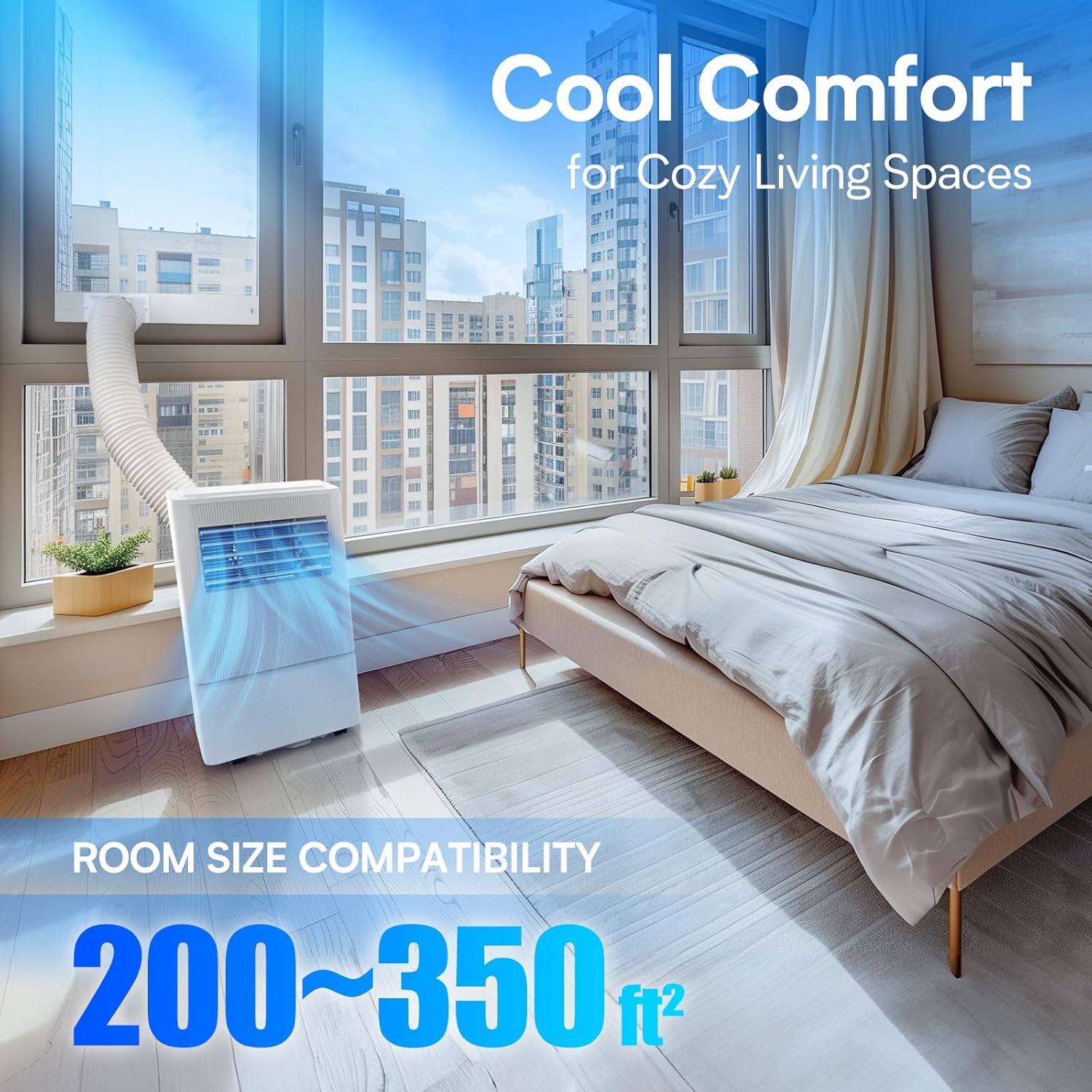 Air Choice 8000 BTU Portable Air Conditioner, 3-in-1 Room Air Conditioners Portable for Rooms Up to 350 Sq.Ft, Sleep Mode, 24H Timer, AC Unit with Remote Control & Digital Display, Window Kit Included