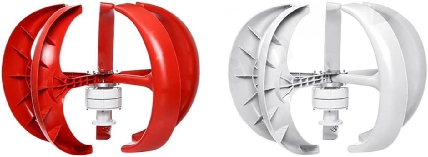 Wind Turbine, 1000W Wind Turbine 12v 24v Vertical Axies Wind Generator Small Windmill Free Energy with MPPT Charge Controller Homeuse(Red,MPPT Controller_12V)