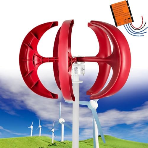 3000W/4000W/5000W Wind Turbine Generator - 12V/24V/48V Vertical Wind Motor for Hybrid Wind-Solar Systems, Ideal for Garden & Boat with Controller