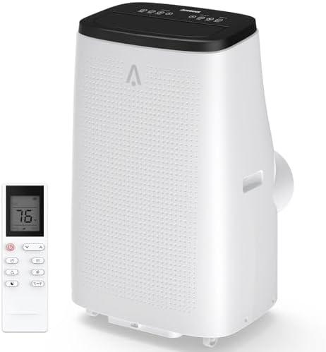 14,000 BTUs Portable Air Conditioner with Built-In Dehumidifier, Portable AC Unit for Rooms Up to 550 Sq Ft, 3-In-1 Floor A/C Unit, Easy Window Kit, 3 Fan Speeds, Black Cover