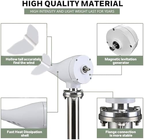 8000W Wind Turbine Generator 12V/24V/48V with MPPT Controller - Vertical Axis Windmill Power System for Home Garden Outdoor Energy Generation