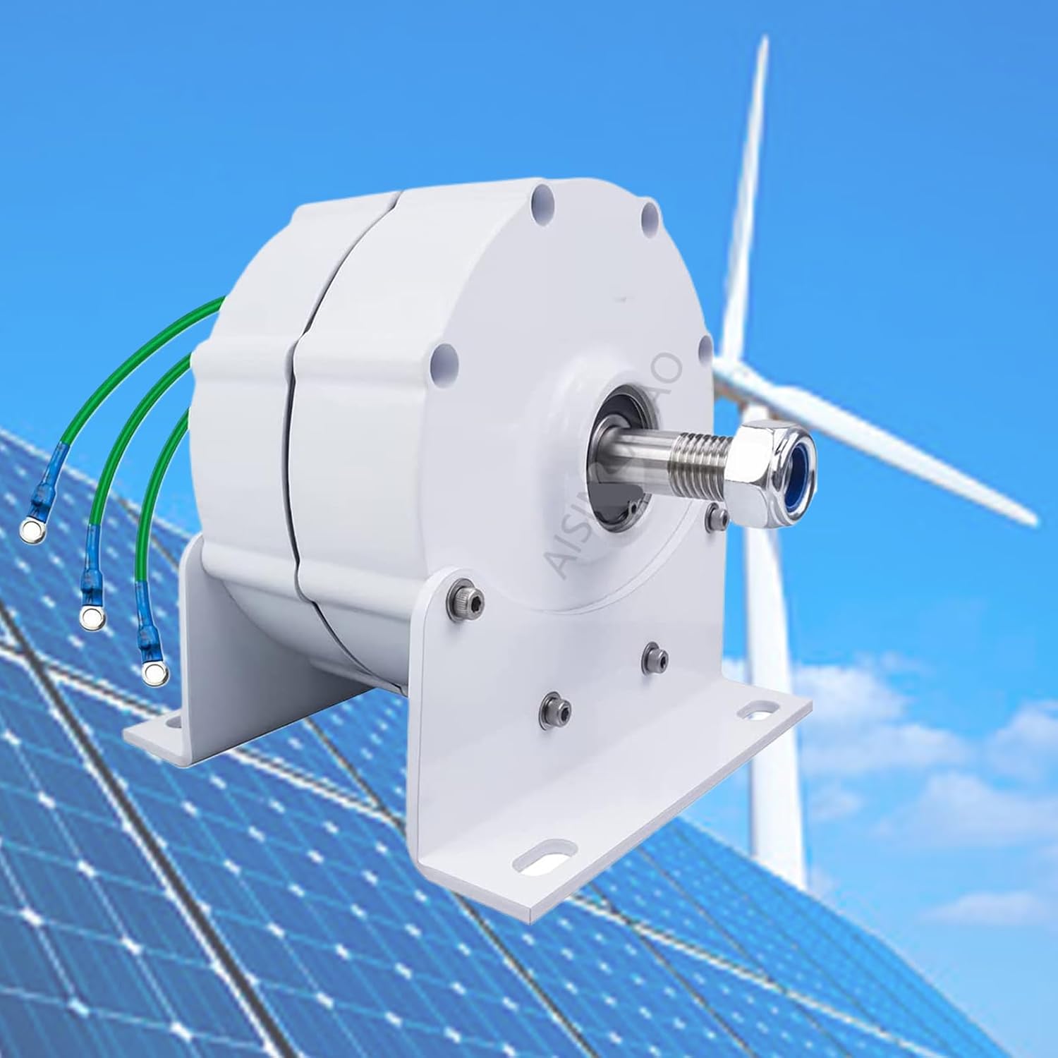 10000W Ac 12V-220V 3 Phase Gearless Permanent Magnet Generator Windmill Generator Low Speed Generator, AC Alternator for Water/Wind Turbine(with Base)