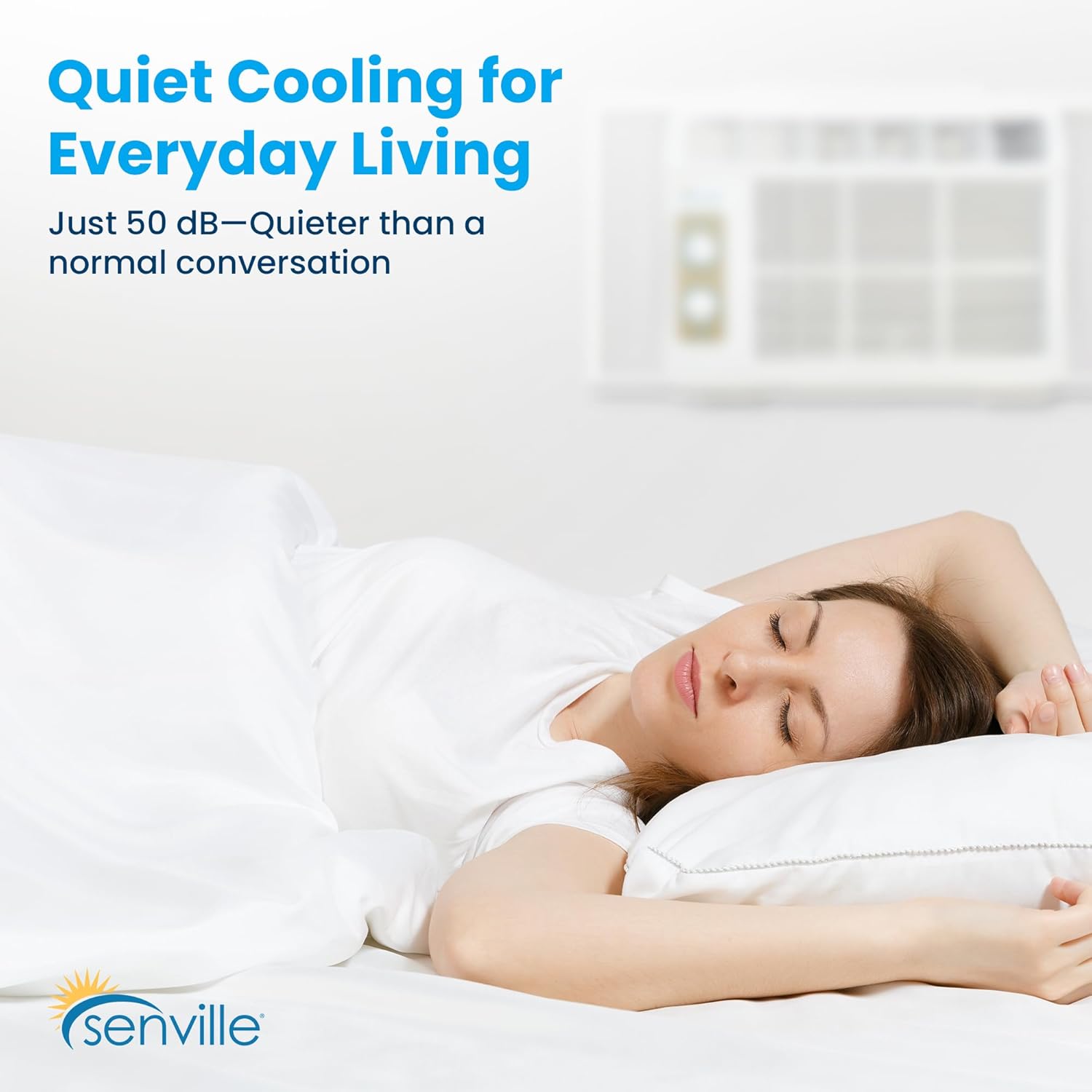 Senville 6,000 BTU Window Air Conditioner, Cools Up to 250 Sq. Ft., Easy to Use, Washable Filter