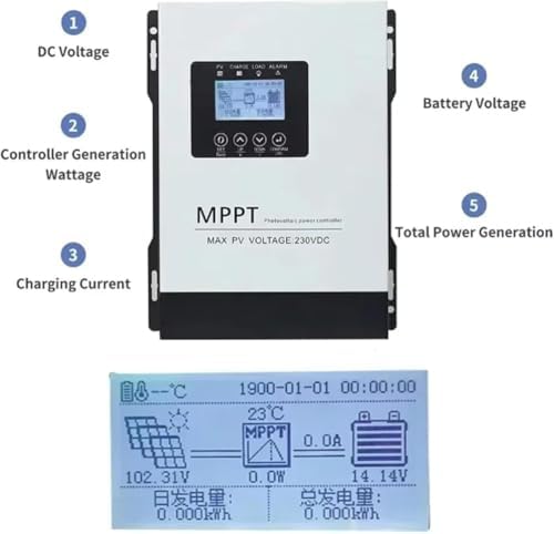 30A MPPT Solar Charge Controller, 12V-48V Battery Regulator, Max PV Input 230V, LCD Display for Efficient Solar Panel Charging