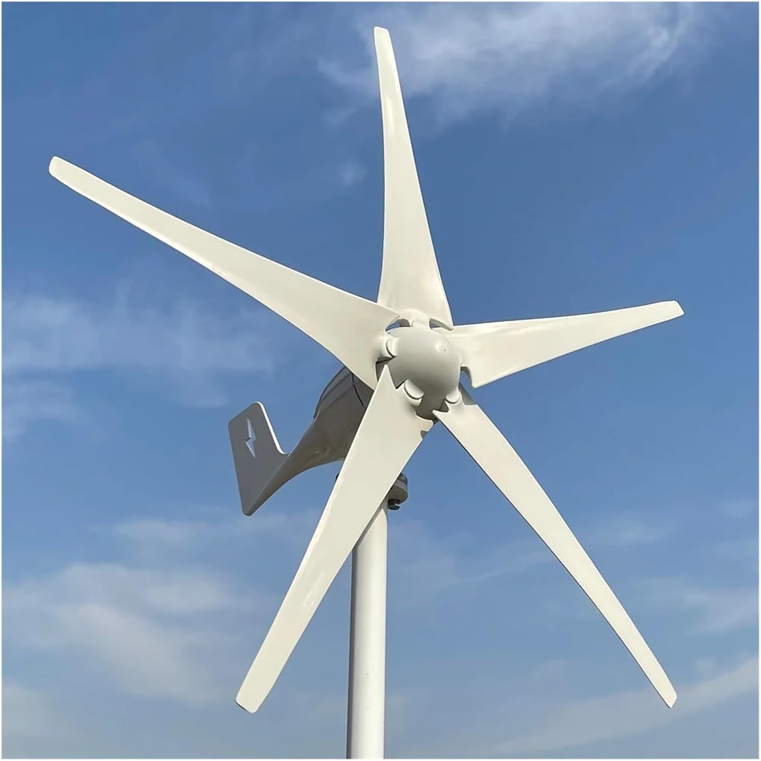 5000W Horizontal Wind Turbine Generator 5 Blades 48V 24V with MPPT Charger Controller Off Grid System for Home Use Industrial Energy(with Mppt Controller,12V)