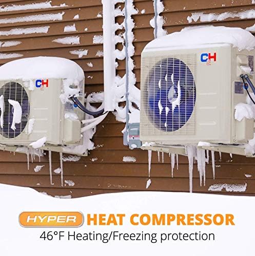 Cooper&Hunter Hyper Heat -22F Dual 2 Zone 12,000 BTU + 12,000 BTU Ductless Mini Split Heat Pump Air Conditioner System 230V Full Set with Two 25FT Installation Kits