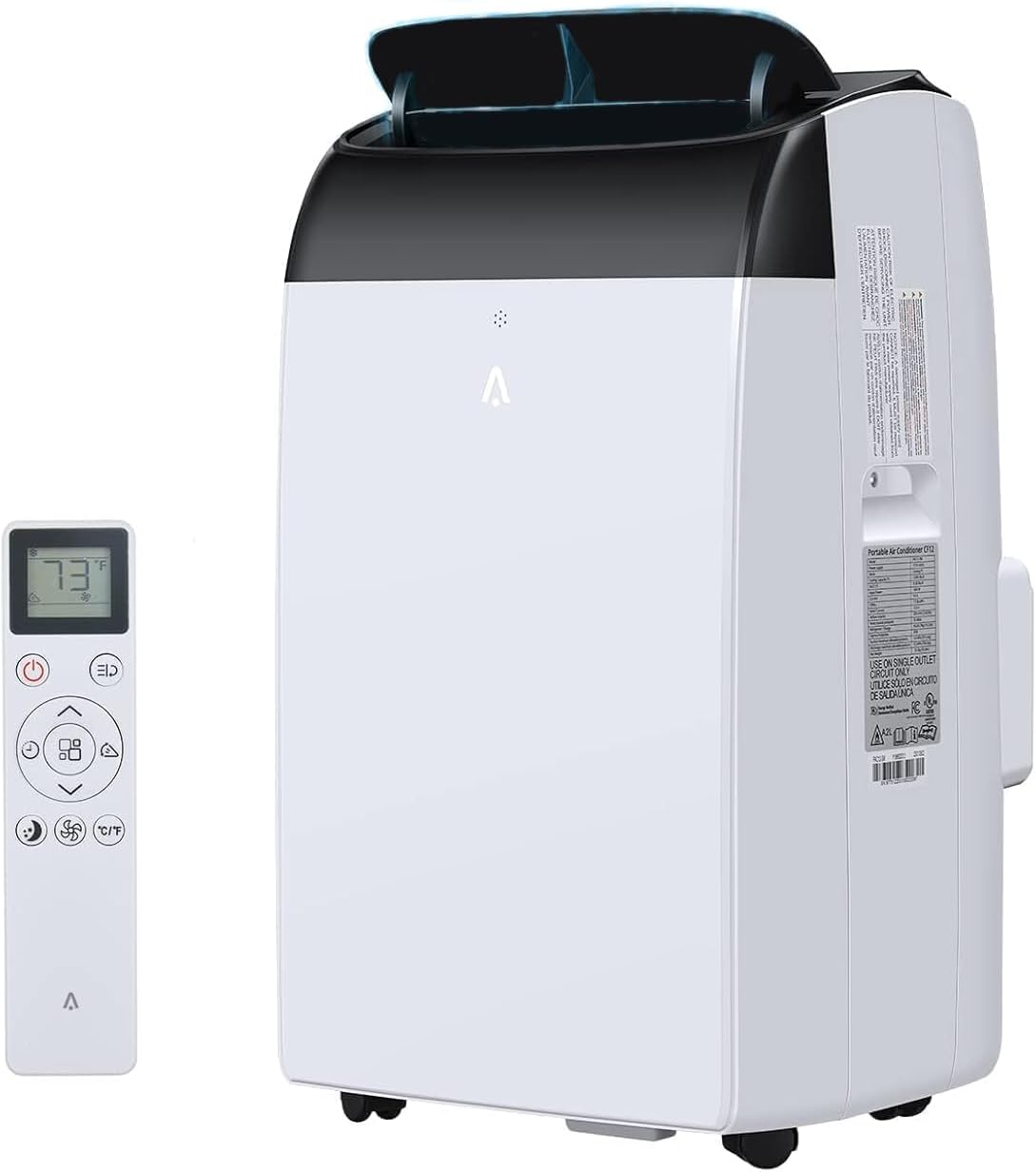 Portable Air Conditioner 12,000 BTU - Dehumidifier & Cooling Fan for 400-550 Sq Ft Rooms, Includes Portable AC Unit Window Kit for Bedrooms Office Home(ASHRAE-rated)