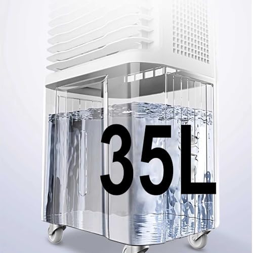 Portable Swamp Cooler Air Conditioner With 35L Water Tank 120°Oscillation, 3 Speeds, 10 Ice Box, for Home Patio Office
