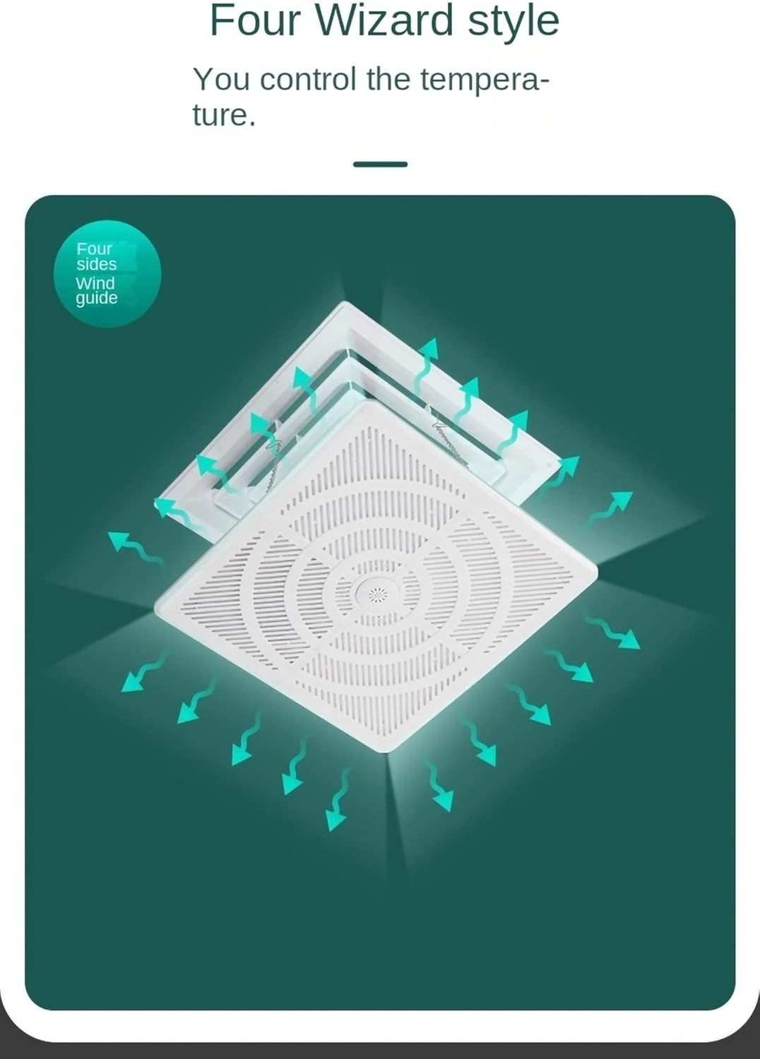 Central Air Conditioner Wind Deflector, Anti Direct Blowing, Wind Guide Cover Baffle, Suitable for Square Air Outlet Of Ceiling Unit, White